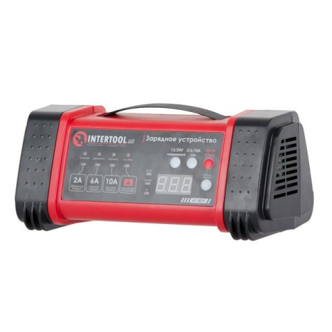 Зарядное устройство 12/24В, 2/6/10А, 2/6A, 230В, дисплей INTERTOOL AT-3019