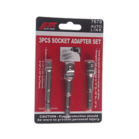 Набор адаптеров для торцевых головок 1/2"X73L, 3/8"x65L, 1/4"X65L