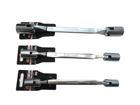 Ключ торцевой шарнирный двухсторонний 8х9мм на пластиковом держателе Forsage F-7520809