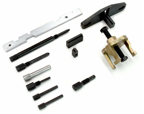 Набор фиксаторов для обслуживания двигателей Ford, Mazda, 12 предметов (1.25, 1.4, 1.6, 1.8, 1.8TDI/TDCI, 2.0, 2.3 16V), в кейсе ROCKFORCE RF-916G4