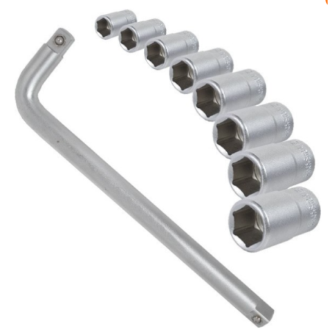 Набор головок и комплектующих 9ед., 1/2", Хром- Ванадиум INTERTOOL HT-2209