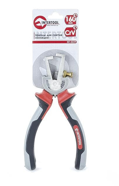 Щипцы для зачистки проводов 160мм CrV с изолированными рукоятками INTERTOOL NT-0229