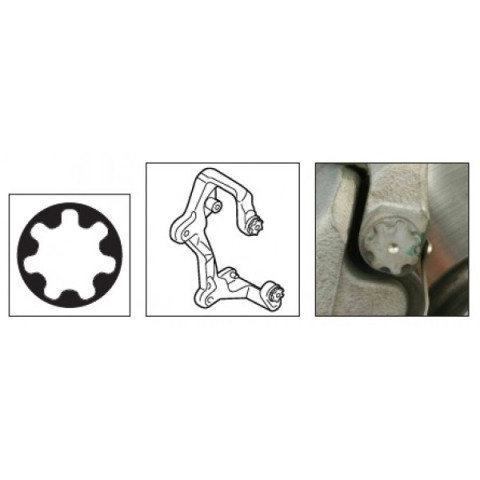 Головка для тормозного суппорта AUDI 22мм, 7 шлицов