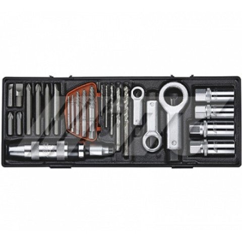 Набор для демонтажа крепежных элементов с поврежденной резьбой 26ед.