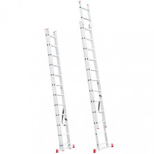 Лестница алюминиевая 2-х секционная универсальная раскладная INTERTOOL LT-0212