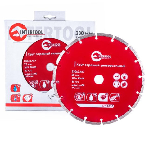 Диск отрезной сегментный, алмазный INTERTOOL CT-1010