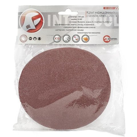 Круг наждачный самоклеющийся INTERTOOL BT-0561