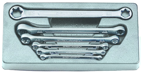 Набор ключей накидных Е-профиль (Torx) 6 пр. (Е6-Е24) (код 5062)