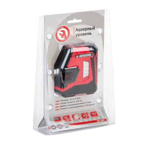 Уровень лазерный 180 град, 2 лазерные головки INTERTOOL MT-3051