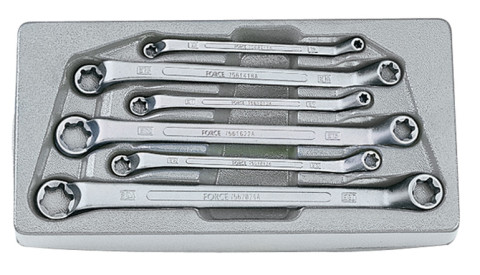 Набор ключей накидных Е-профиль (Torx) отогнутых на 75° 6 пр. (Е6-Е24) (код 5065)