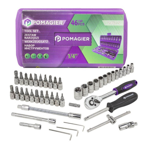 Набор инструментов 46пр. 1/4''(6гр.) POMOGIER PG-2462-5