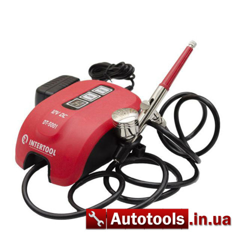 Intertool Мини-компрессор с аэрографом и красками (DT-5001) 