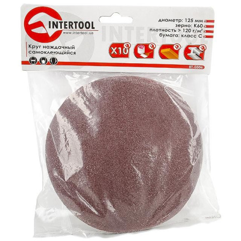 Круг наждачный самоклеющийся INTERTOOL BT-0506