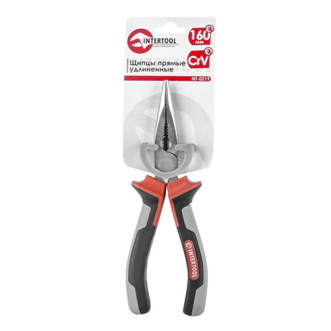Щипцы удлиненные прямые 160 мм CrV с изолированными INTERTOOL NT-0219