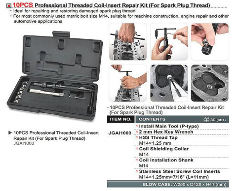 Набор для восстановления резьбы свечи TOPTUL 10ед. JGAI1003