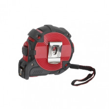 Рулетка с металлическим полотном, 8м*25мм, двухстороняя шкала, нейлоновое покрытие, двухсторонный зацеп с магнитом, автостоп полотна STORM INTERTOOL MT-0848