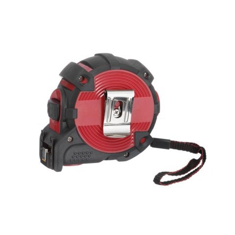 Рулетка с металлическим полотном, 8м*25мм, двухстороняя шкала, нейлоновое покрытие, двухсторонный зацеп с магнитом, автостоп полотна STORM INTERTOOL MT-0848