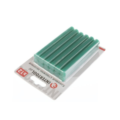 Комплект зеленых клеевых стержней 11.2мм*100мм, 12шт. INTERTOOL RT-1056