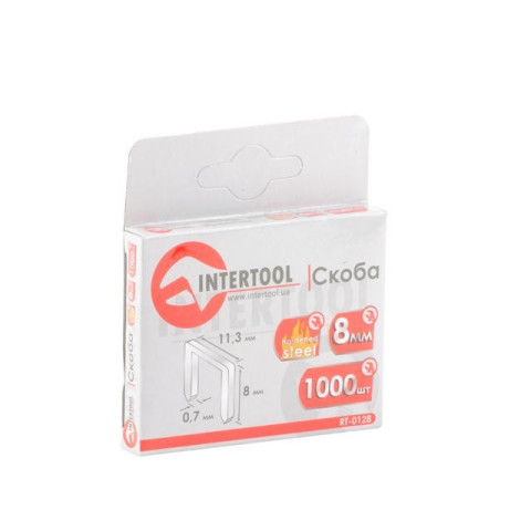 Скоба каленая 8мм под степлер INTERTOOL RT-0128