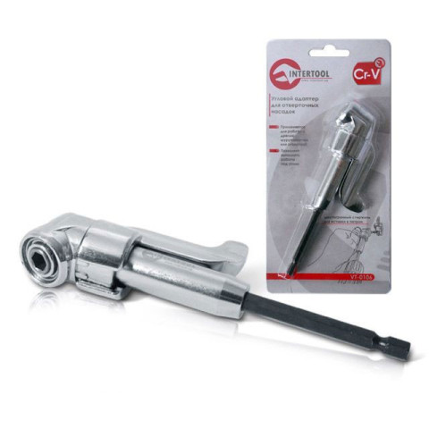 Угловой адаптер для отверточных насадок 1/4" INTERTOOL VT-0106