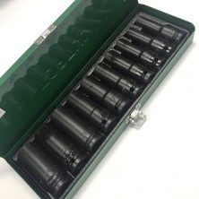 Набор длинных торцевых головок ударных TOPTUL 1/2" 10-24мм 10ед. GDAD1002