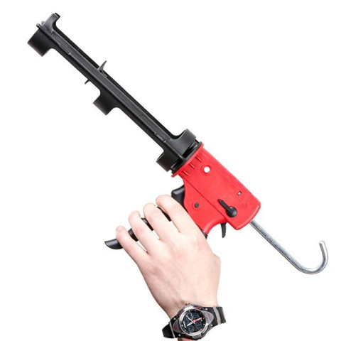 Пистолет для выдавливания силикона, усиленный пластик, 2 режима, аквастоп INTERTOOL HT-0028