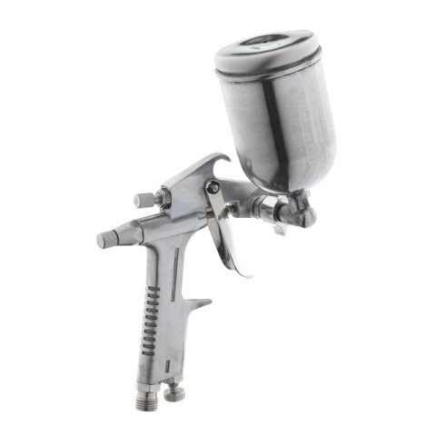 Краскопульт пневматический HP MINI, форсунка 0.5мм, верхний металлический бачок 200мл, 5бар INTERTOOL PT-0301