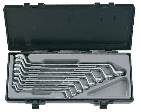 Набор ключей накидных отогнутых на 75° 8 пр. (6-23 мм) (код 5081)