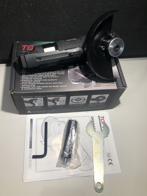 Угловая шлифмашинка пневматическая 5" (125мм, 9500об/мин) Heavy Duty TOPTUL KAKC0595