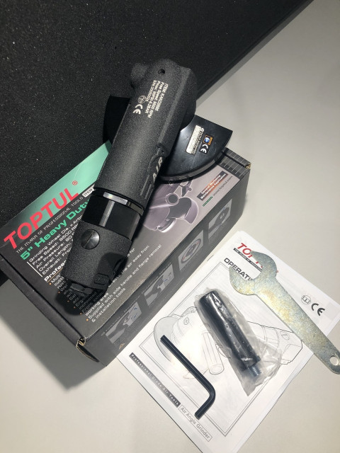 Угловая шлифмашинка пневматическая 5" (125мм, 9500об/мин) Heavy Duty TOPTUL KAKC0595