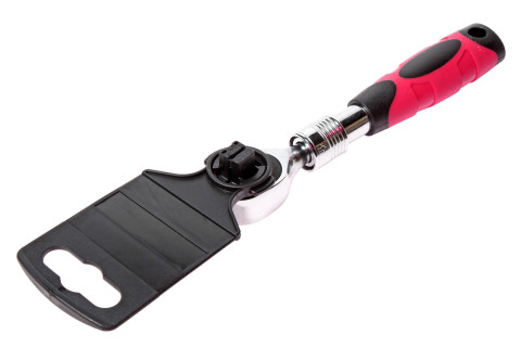 Трещотка с регулируемой длиной 1/4" 150-200мм 72зубца (резиновая ручка)