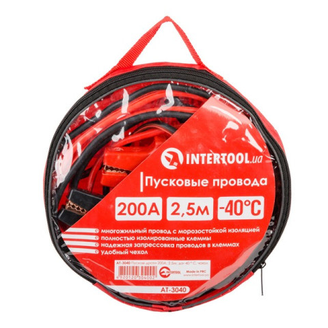 Пусковые провода 200А, 2.5м, до -40°C, чехол INTERTOOL AT-3040