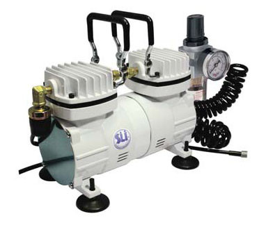 Миникомпрессор низкого давления с регулятором, фильтром и шлангом 1/6 HP (код MC-1103HFRGM)