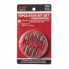 Набор бит 1/4" TORX T7H-T40H с отверстием 10ед.