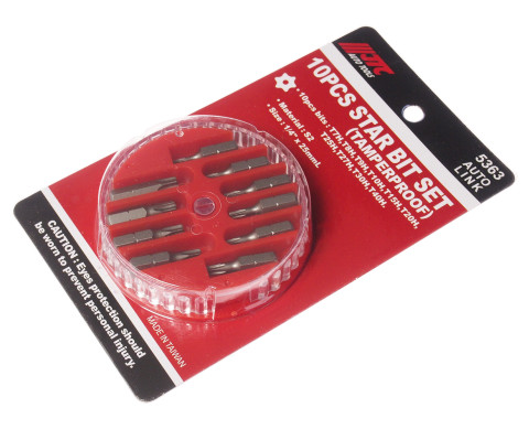 Набор бит 1/4&quot; TORX T7H-T40H с отверстием 10ед.