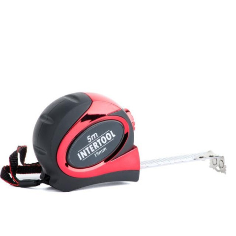 Рулетка 5м с автоматической блокировкой полотна INTERTOOL MT-0805