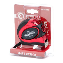 Рулетка 5м с автоматической блокировкой полотна INTERTOOL MT-0805