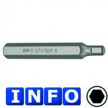 10 мм Бита 6-гр. (HEX) 12 мм, L=75 мм (INFO 9747512 I)