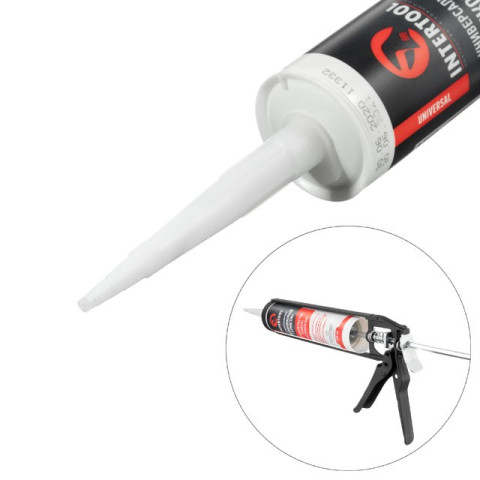 Герметик силиконовый универсальный, прозрачный, 300мл/320г INTERTOOL FS-3050