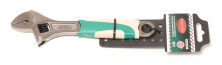 Ключ разводной с резиновой рукояткой 8"-200мм (захват 25мм), на пластиковом держателе ROCKFORCE RF-649200AB