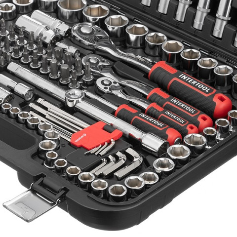 Набор инструментов 1/2" & 3/8" & 1/4", 156ед., Cr-V STORM INTERTOOL ET-8156