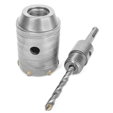 Комплект: сверло корончатое по бетону 50мм+Переходник SDS Plus 100мм INTERTOOL SD-7050