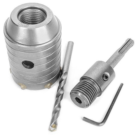 Комплект: сверло корончатое по бетону 50мм+Переходник SDS Plus 100мм INTERTOOL SD-7050