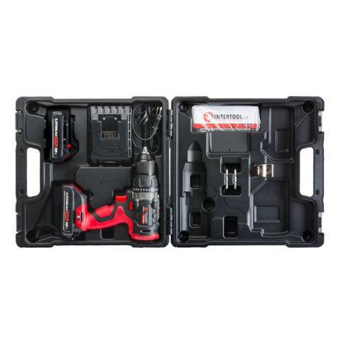 Дрель-шуруповерт аккумуляторная c бесщеточным двигателем Li-Ion 18В INTERTOOL WT-0331