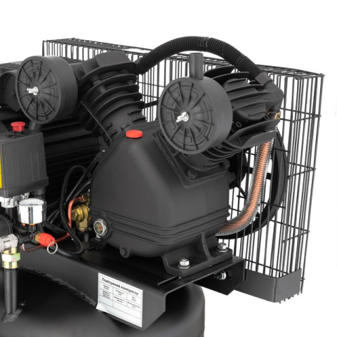 Компрессор 100 л, вертикальный, 3 кВт, 220 В, 10 атм, 500 л/мин, 2 цилиндра INTERTOOL PT-0017