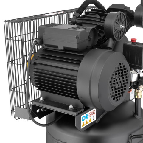 Компрессор 100 л, вертикальный, 3 кВт, 220 В, 10 атм, 500 л/мин, 2 цилиндра INTERTOOL PT-0017