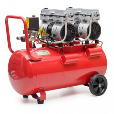 Компрессор 50л, 2х0.75 кВт, 220В, 8атм, 270л/мин, малошумный, безмасляный, 4 цилиндра INTERTOOL PT-0023