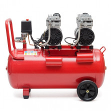 Компрессор 50л, 2х0.75 кВт, 220В, 8атм, 270л/мин, малошумный, безмасляный, 4 цилиндра INTERTOOL PT-0023