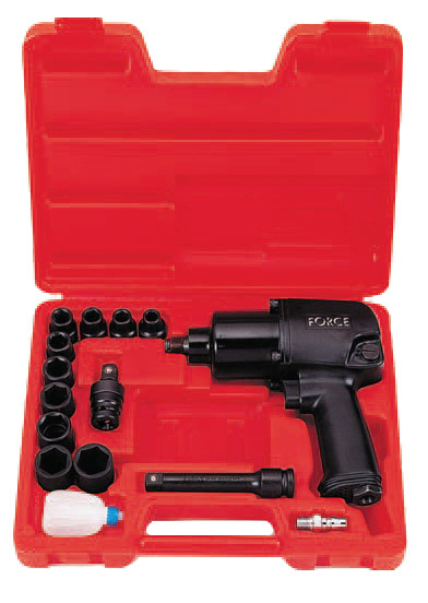 1/2" Пневмогайковерт 813 Нм с набором головок 6-гранных 14 пр. (код 4142B)