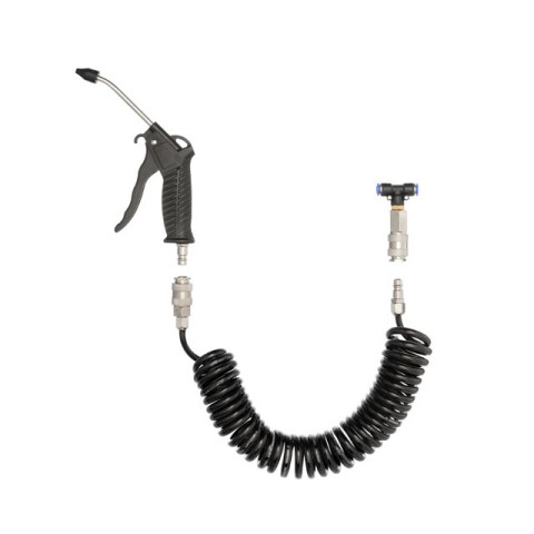 Набор для продува кабины грузовых авто: пистолет, шланг полиуретановый 5м 8x5мм, тройник на 8мм; на быстроразъемных соединениях INTERTOOL PT-1508